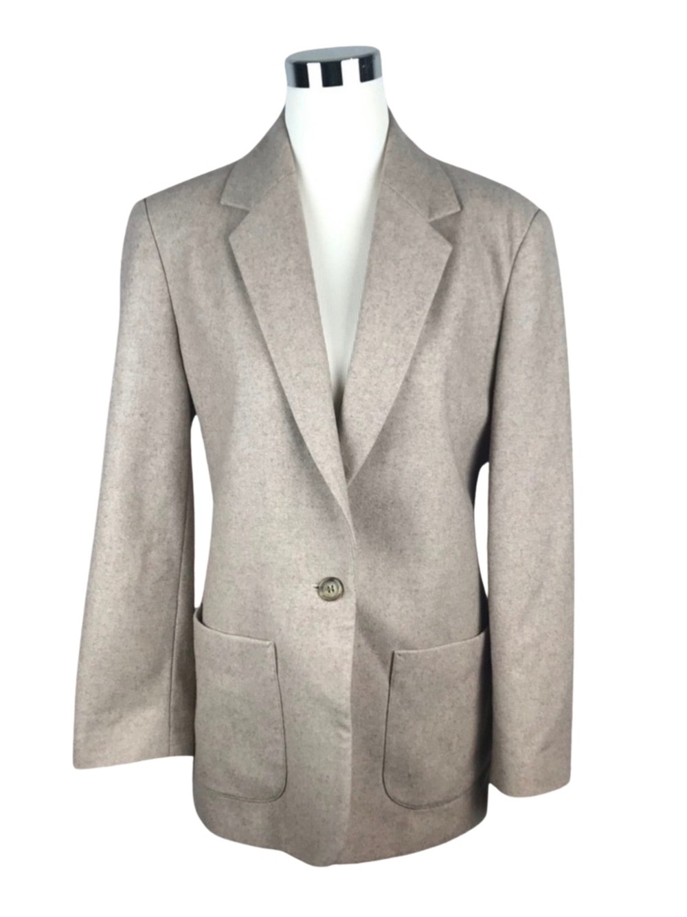 J. Crew Women's Taupe Single-Button Wool Blazer